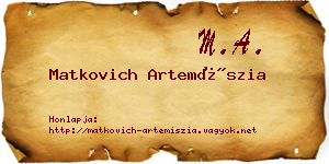 Matkovich Artemíszia névjegykártya